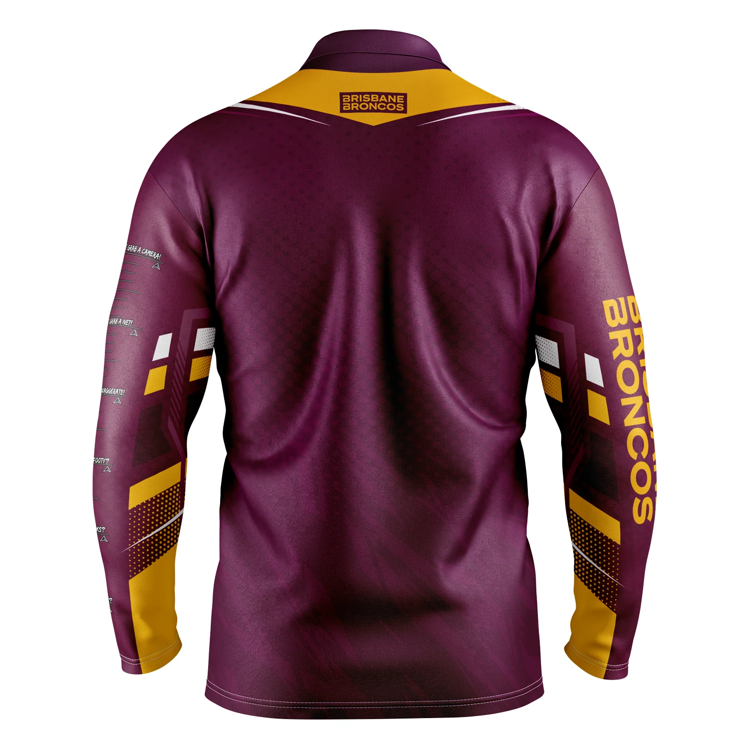 NRL 'Cyber' Fishing Shirt - Brisbane Broncos - Adult - Mens - Polo - Image 2