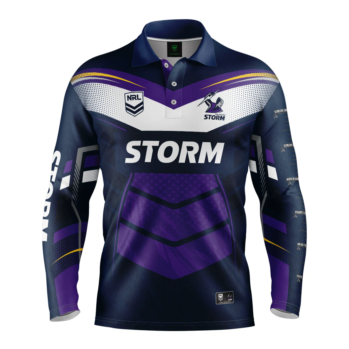 NRL 'Cyber' Fishing Shirt - Melbourne Storm - Adult - Mens - Polo