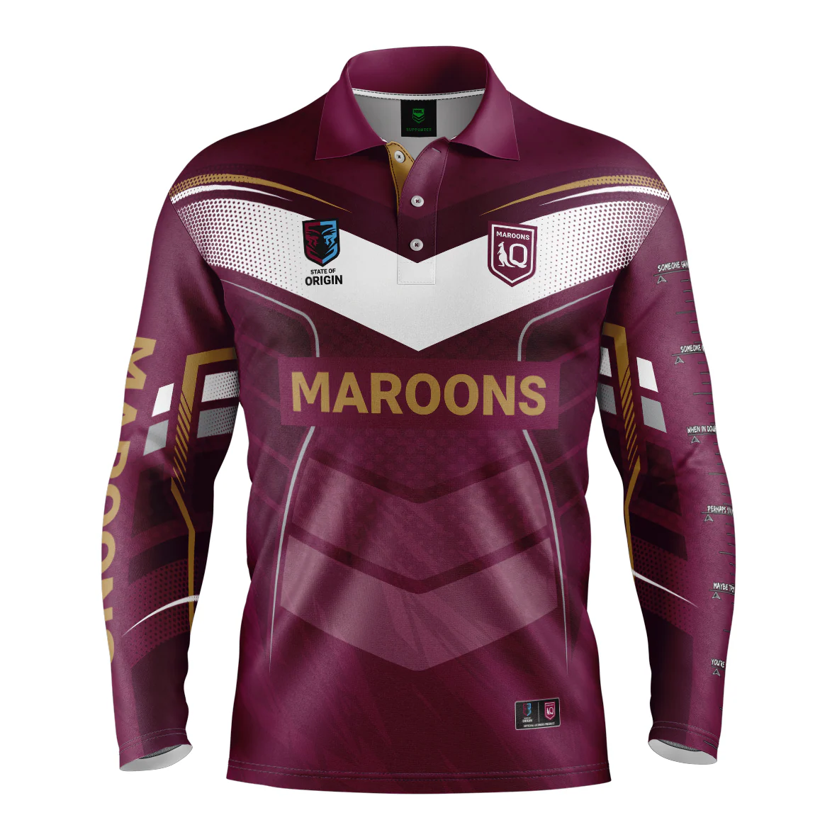 NRL 'Cyber' Fishing Shirt - Queensland Maroons - QLD - Adult - Mens - Polo