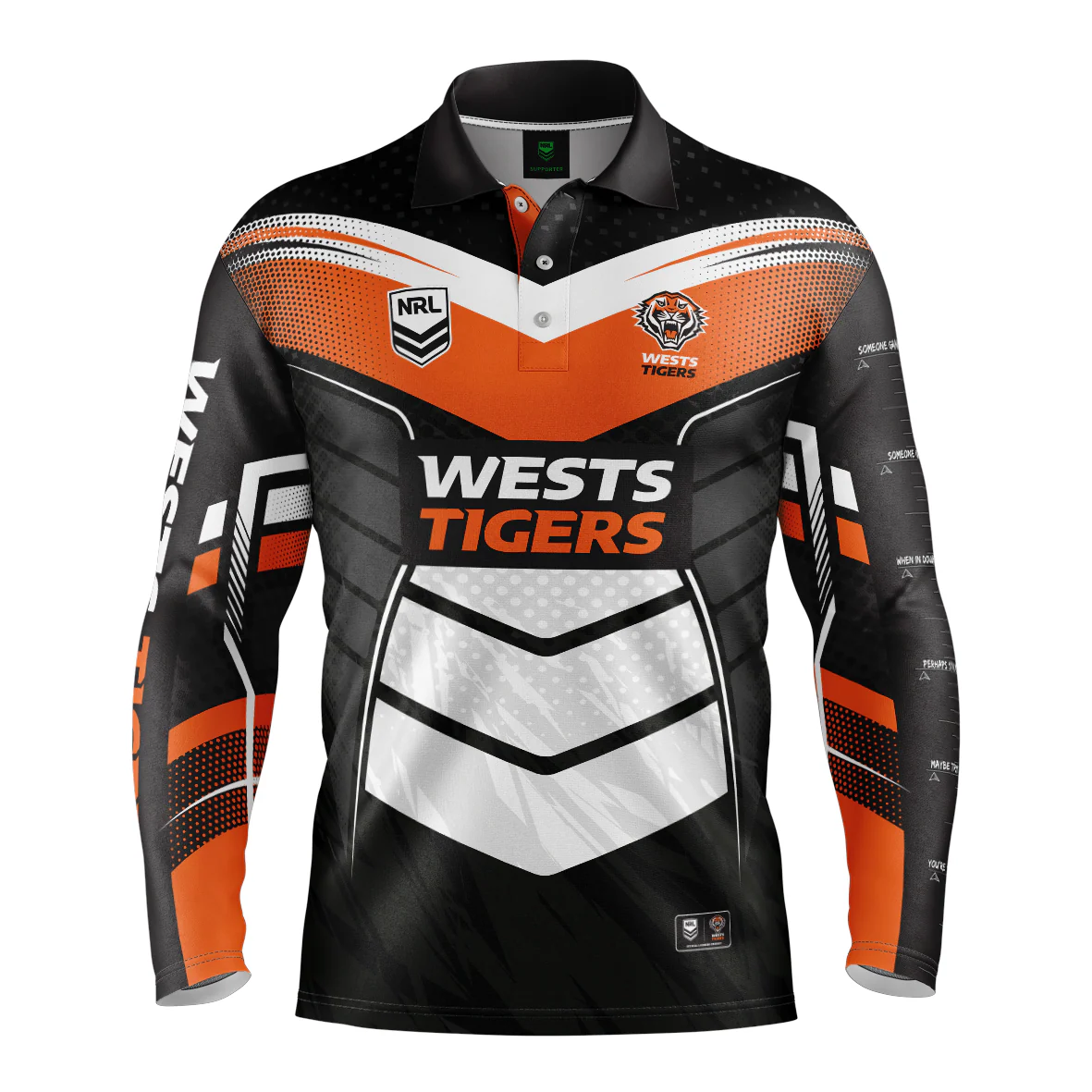 NRL 'Cyber' Fishing Shirt - West Tigers - Adult - Mens - Polo