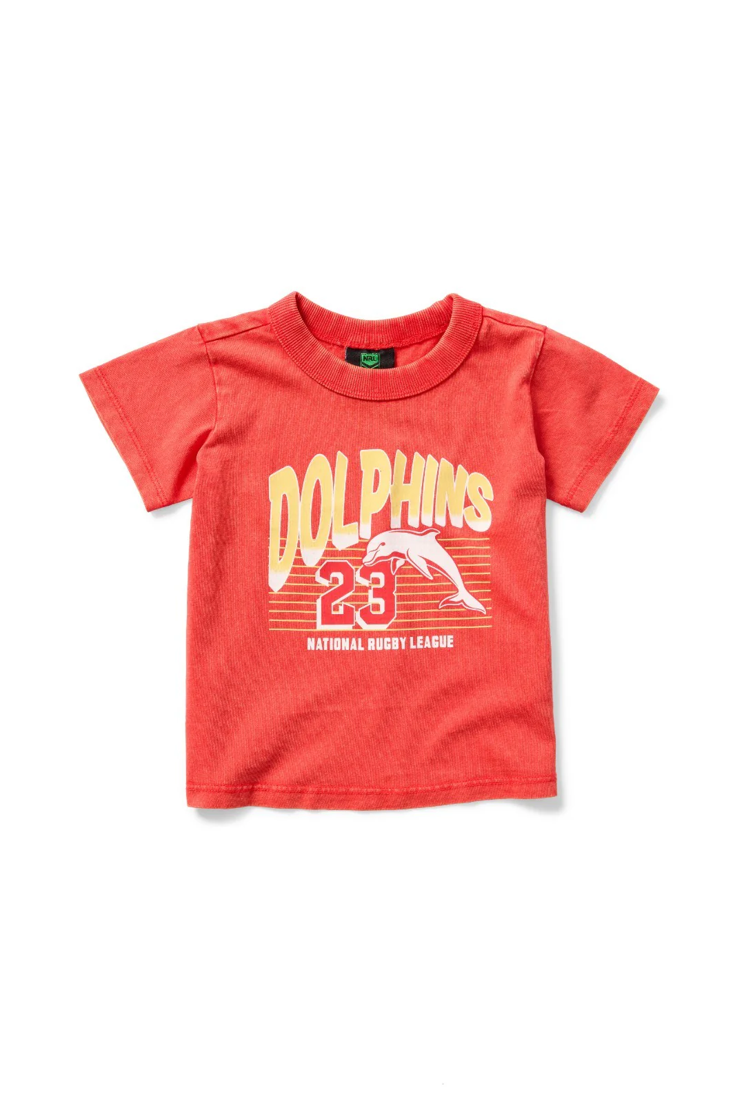 NRL Dolphins - Washed Shred Tee Shirt - Toddler Kids - Cotton T-Shirt