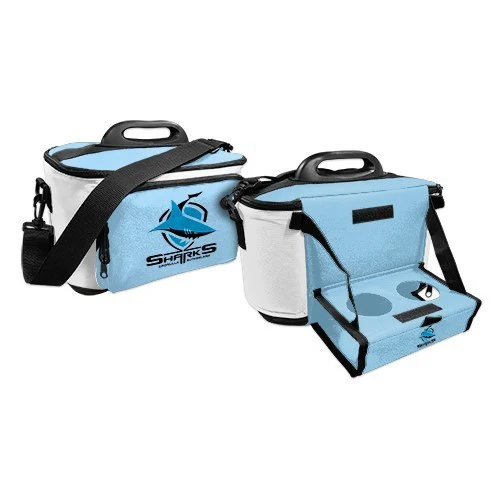 NRL Drink Cooler Bag With Tray - Cronulla Sharks - Team Logo - Image 2