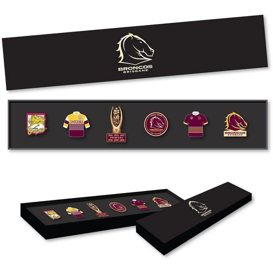 NRL Evolution Pin Set - History Logos - Brisbane Broncos - Image 2