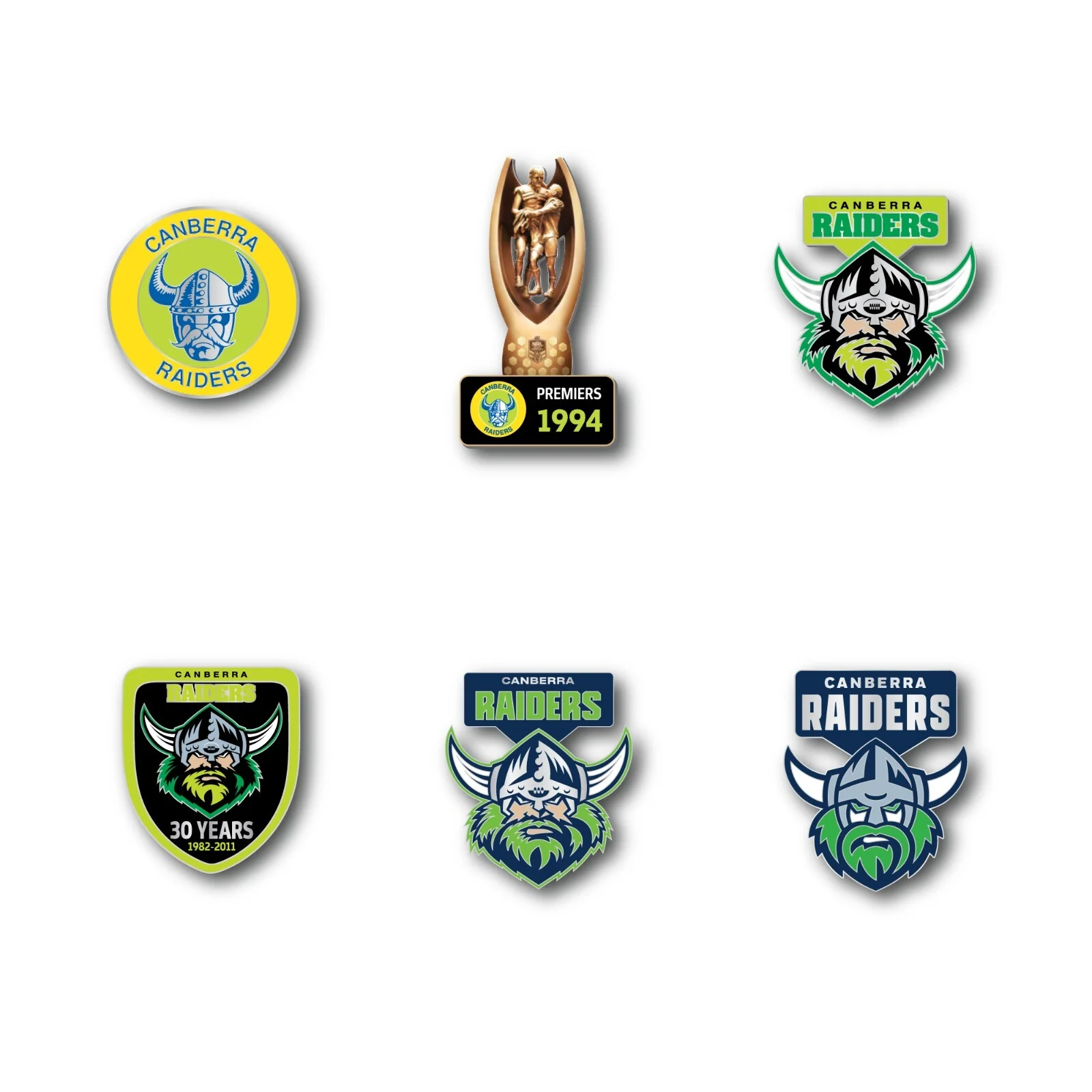NRL Evolution Pin Set - History Logos - Canberra Raiders - Image 2