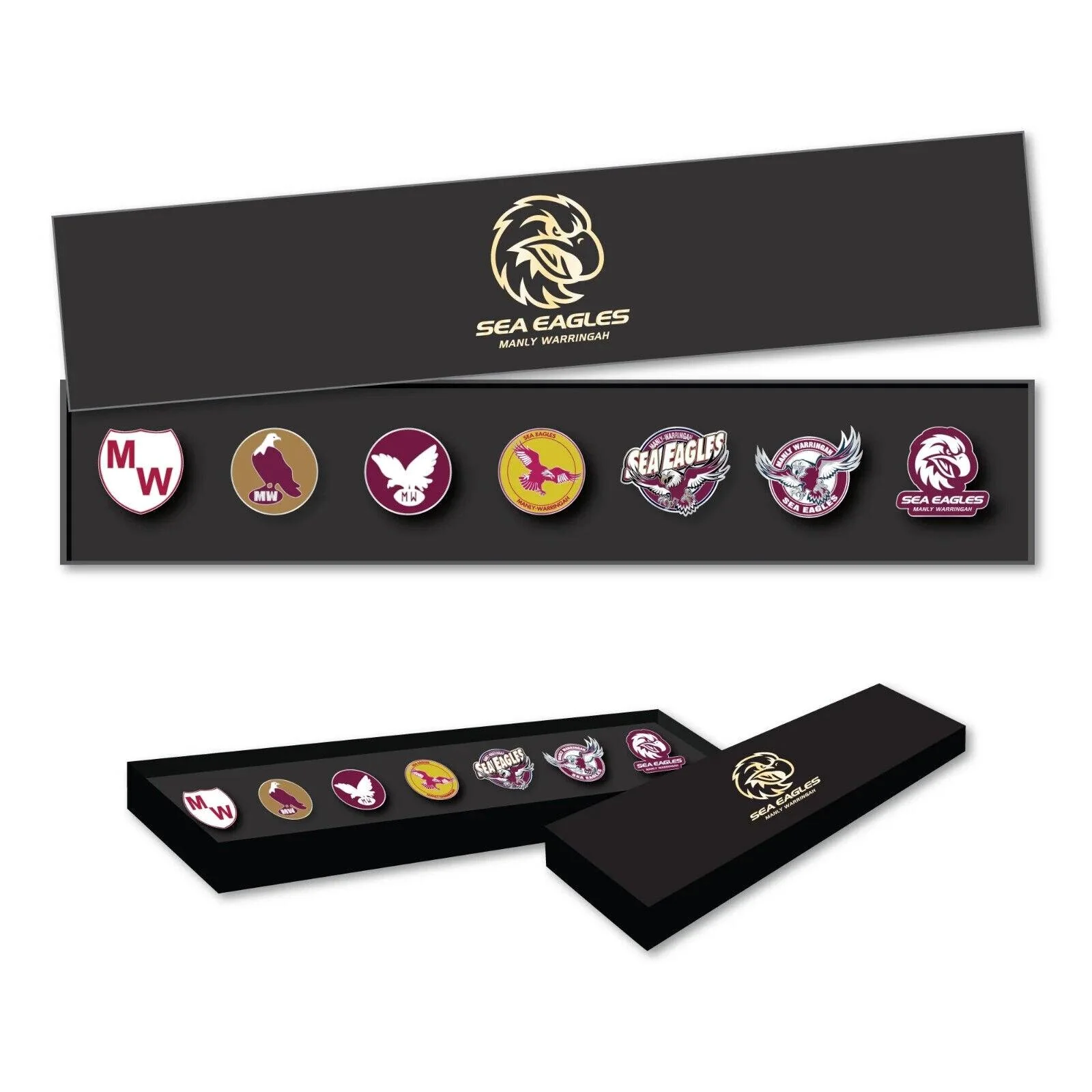 NRL Evolution Pin Set - History Logos - Manly Sea Eagles