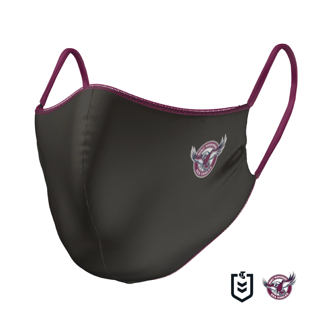 NRL Face Mask - Sea Eagles - Reversible - Washable - Adult Large - Image 2