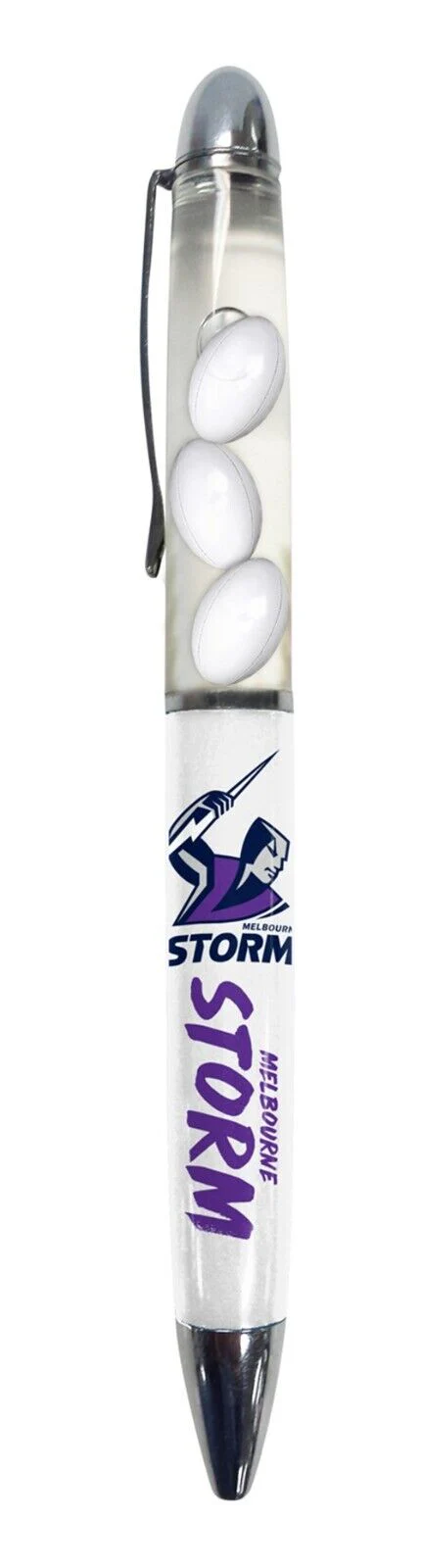 NRL Floating Pen - Melbourne Storm - Twist Open - Black Ink
