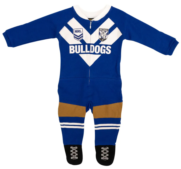 NRL Footy Suit Body Suit - Canterbury Bulldogs -  Baby Toddler Infant