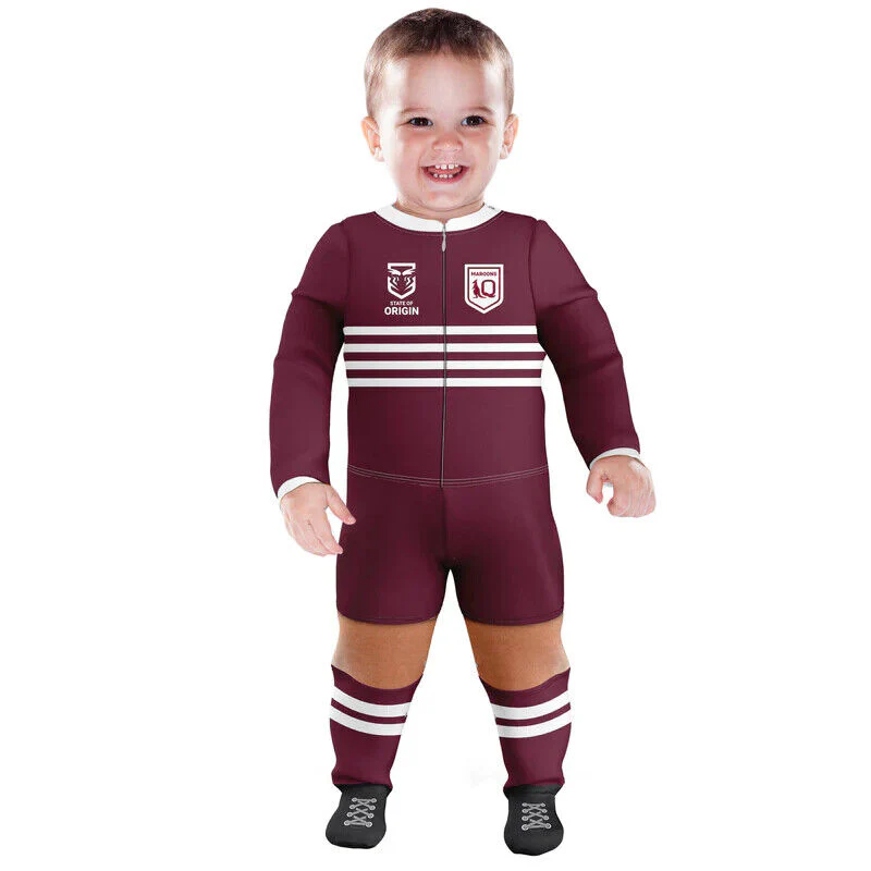 NRL Footy Suit Body Suit - QLD - Queensland Maroons -  Baby Toddler Infant - Image 4