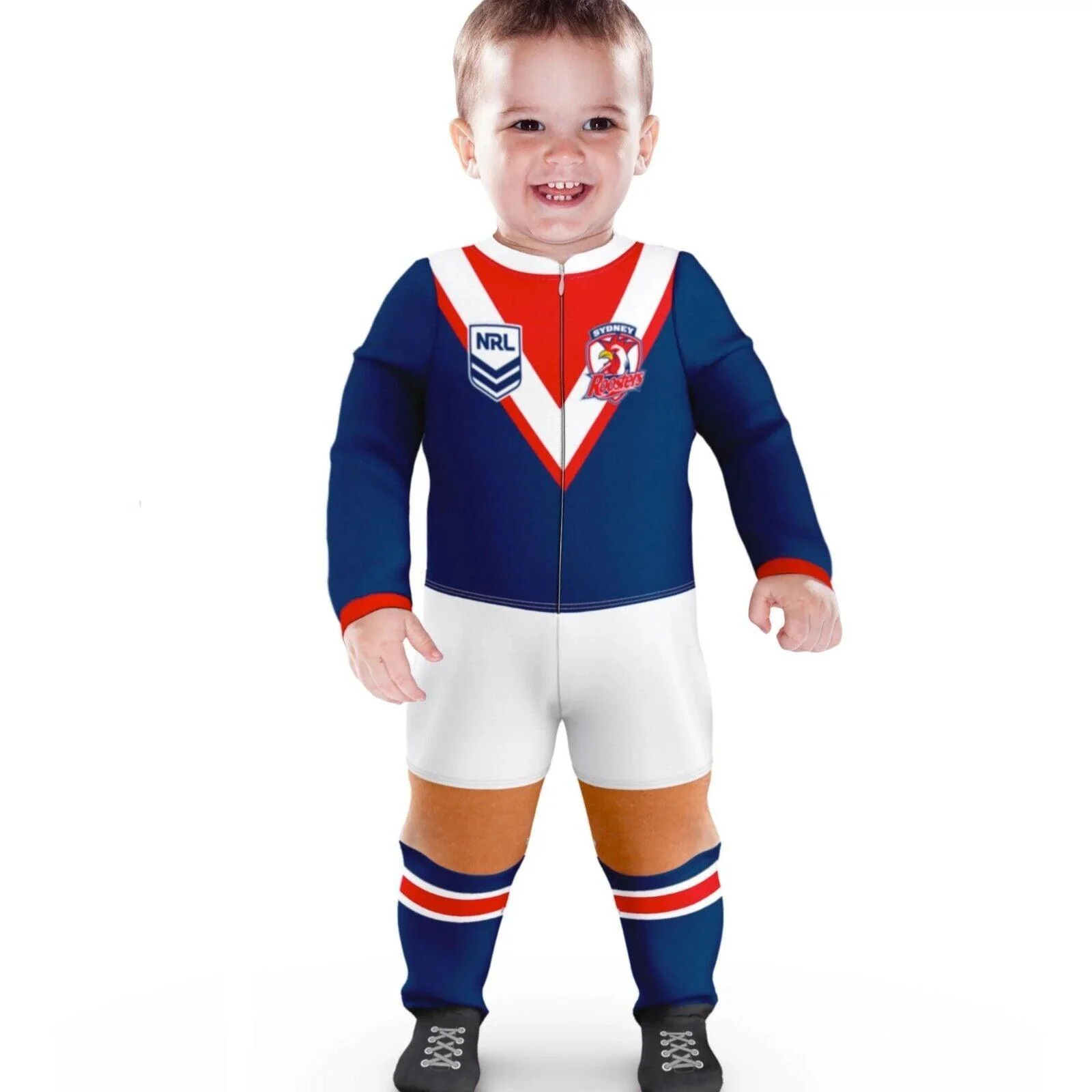 NRL Footy Suit Body Suit - Sydney Roosters -  Baby Toddler Infant