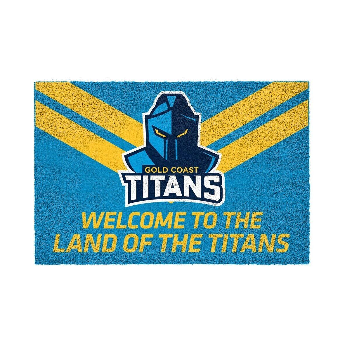NRL Front Back Door Entry Floor Mat - Gold Coast Titans - 61cm x 41cm - Image 2