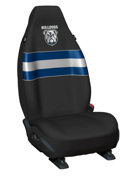 NRL Front Car Seat Covers - Canterbury Bulldogs - Set Of 2 - One Size Fits All