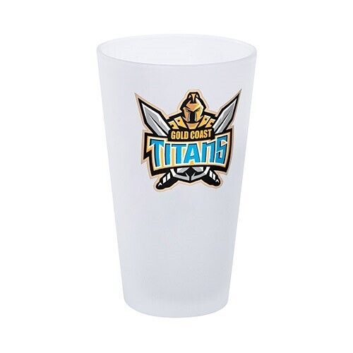 NRL Frosted Conical Glass - Gold Coast Titans - 450ml - Single - Image 2
