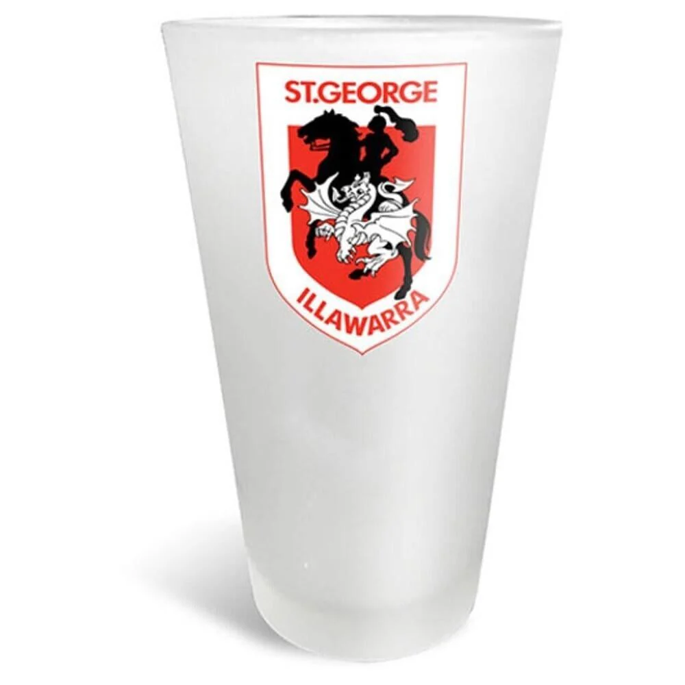 NRL Frosted Conical Glass - St George Illawarra Dragons - 500ml - Single - Image 2
