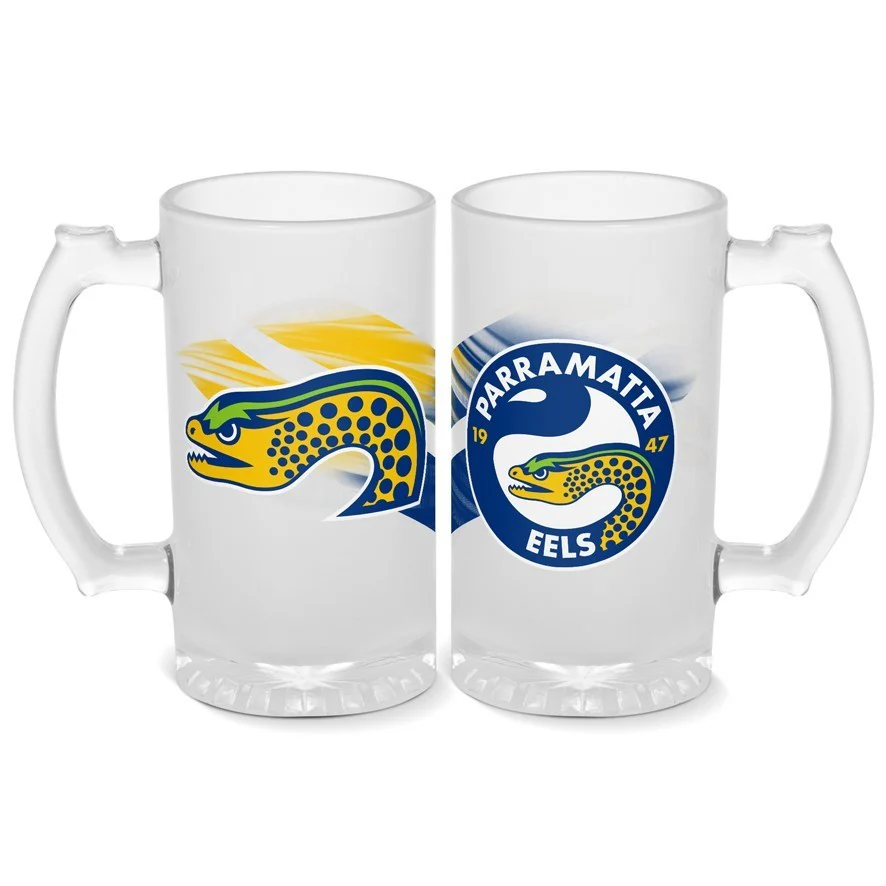 NRL Frosted Stein Glass - Parramatta Eels - 500ml - Drink Cup Mug