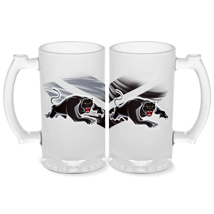 NRL Frosted Stein Glass - Penrith Panthers - 500ml - Drink Cup Mug - Image 2