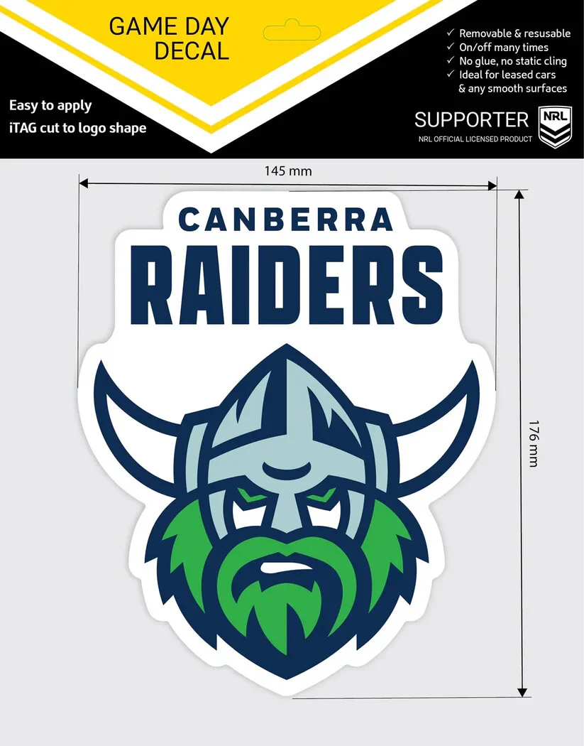NRL Game Day Decal  - Canberra Raiders - Car Sticker 180mm