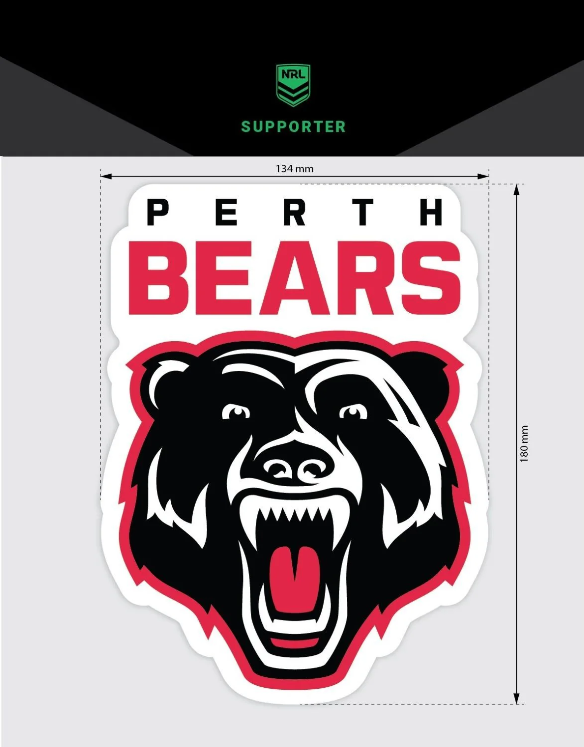 NRL Game Day Decal  Perth Bears  25cm x 21cm - Image 2