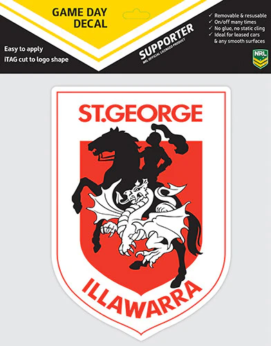 NRL Game Day Decal - St George Illawarra Dragons - Car Sticker 180mm - Image 2