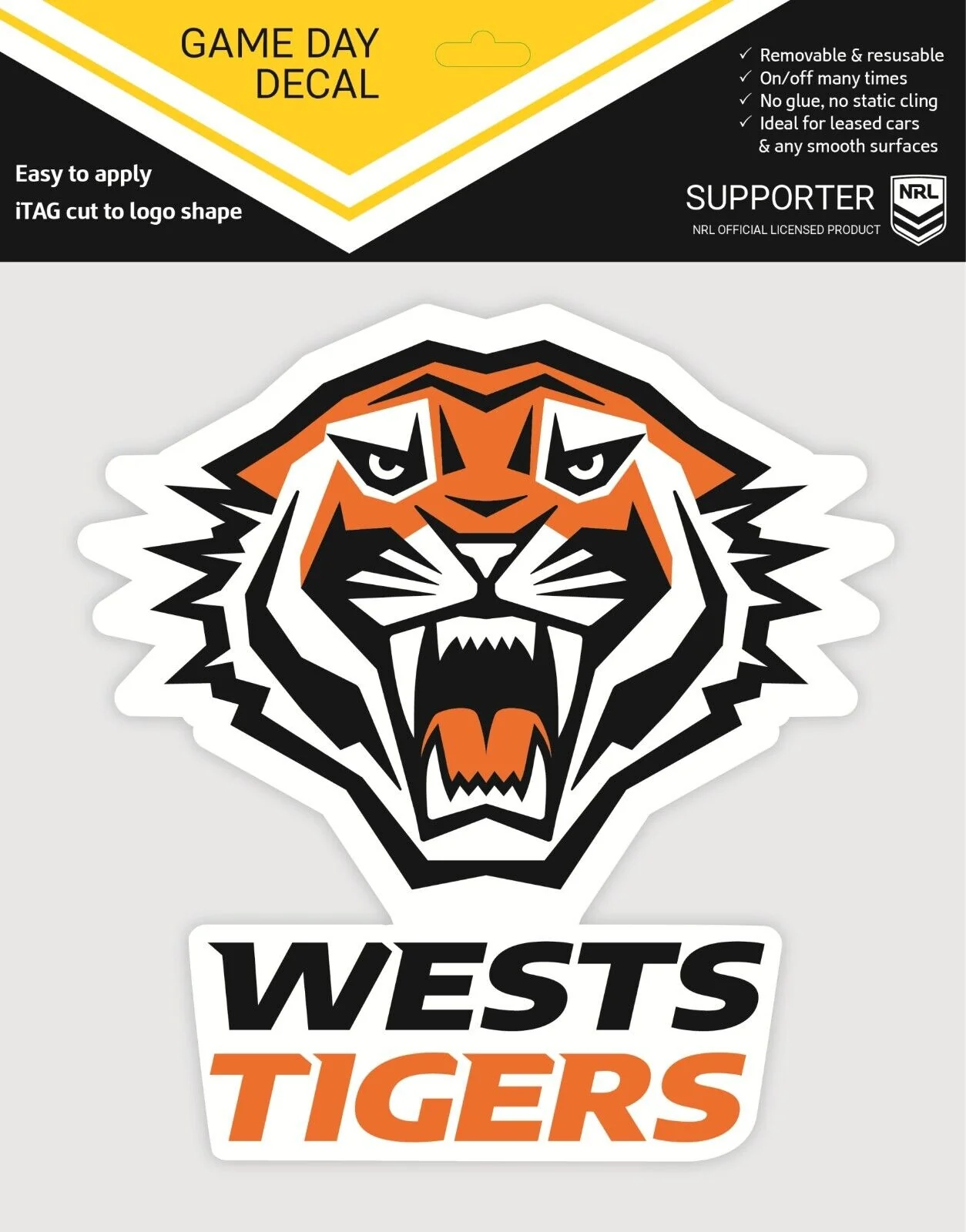 NRL Game Day Decal  - West Tigers - Car Sticker 180mm - Image 2