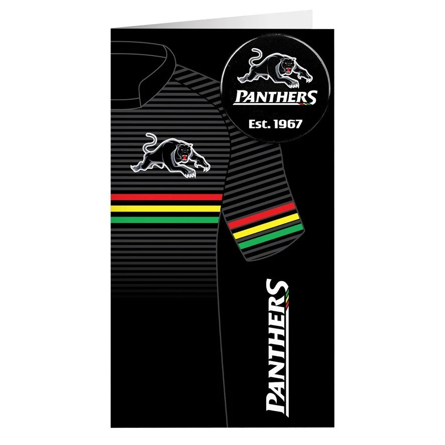 NRL Gift Card With Badge Penrith Panthers Gifts Supporter