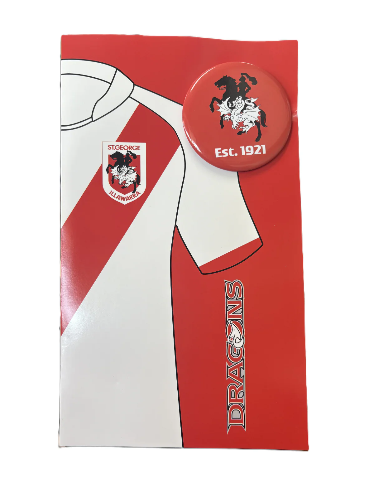 NRL Gift Card With Badge St George Illawarra Dragons Gifts Supporter - Image 2