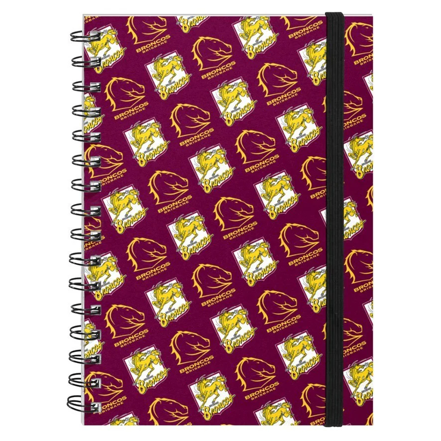 NRL Hard Cover Notebook - Brisbane Broncos - A5 60 Page Pad - Image 2