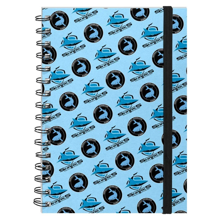 NRL Hard Cover Notebook - Cronulla Sharks - A5 60 Page Pad - Image 2
