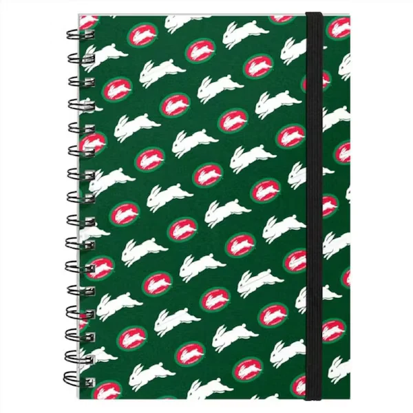 NRL Hard Cover Notebook - South Sydney Rabbitohs - A5 60 Page Pad