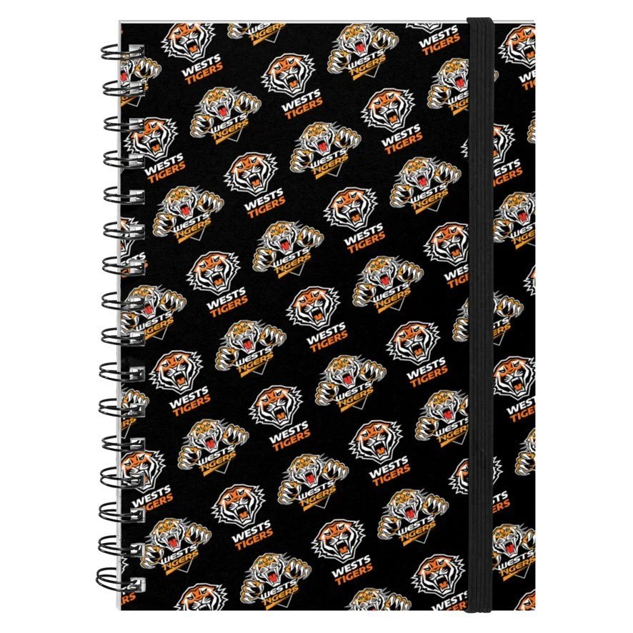 NRL Hard Cover Notebook - West Tigers - A5 60 Page Pad