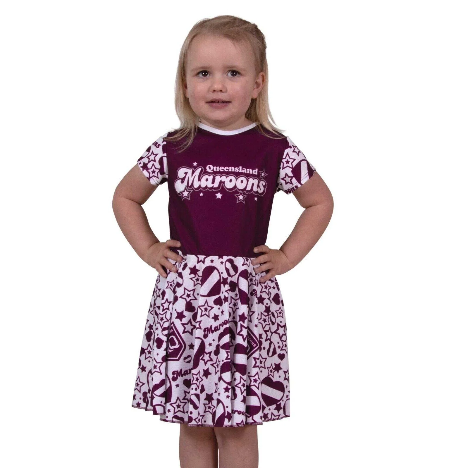 NRL Heartbreaker Dress - Queensland Maroons - QLD - Girls - Toddler - Kid - Image 3