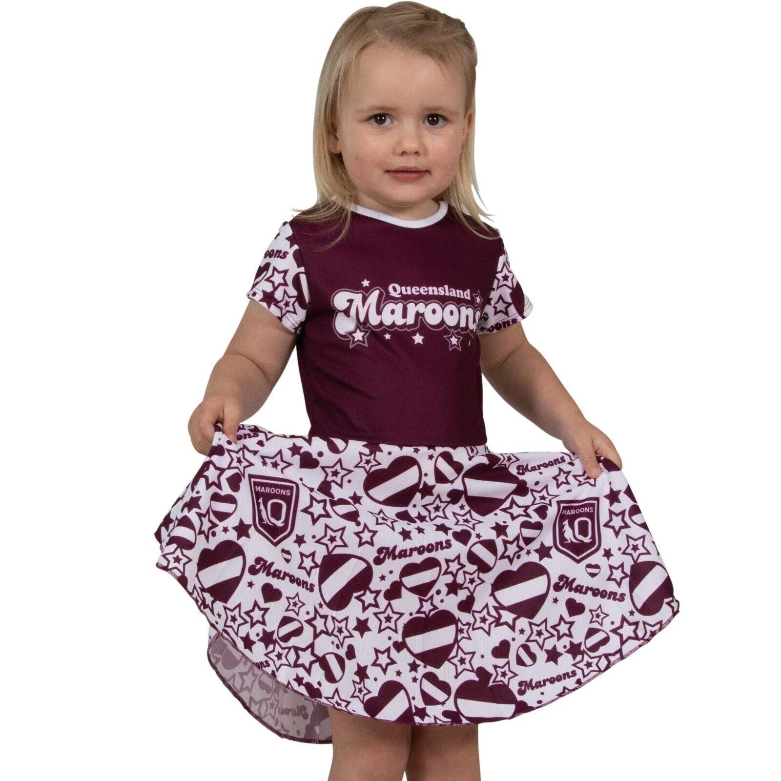 NRL Heartbreaker Dress - Queensland Maroons - QLD - Girls - Toddler - Kid - Image 4