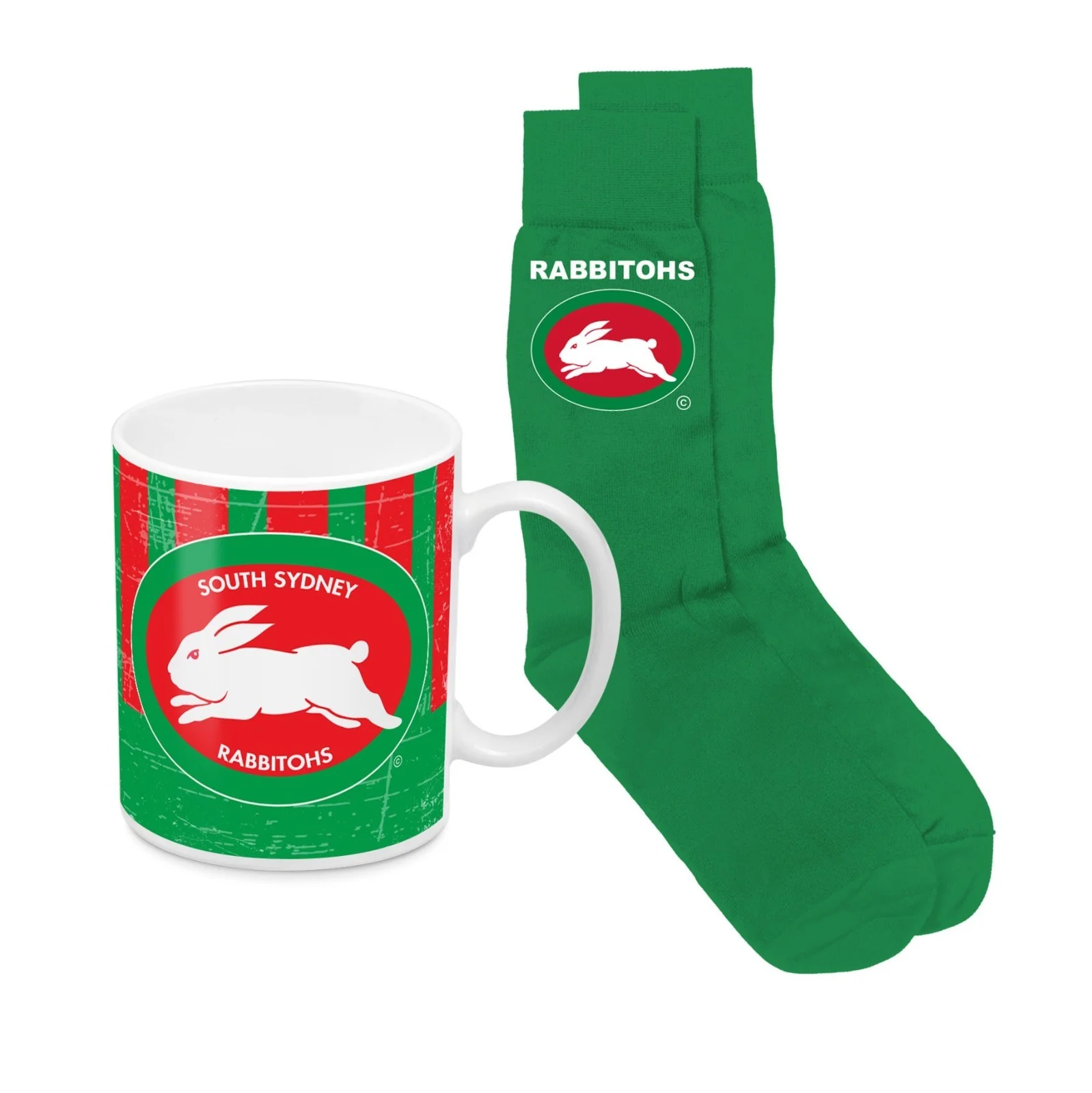 NRL Heritage Coffee Mug & Sock Pack - South Sydney Rabbitohs - Gift Boxed - Image 2