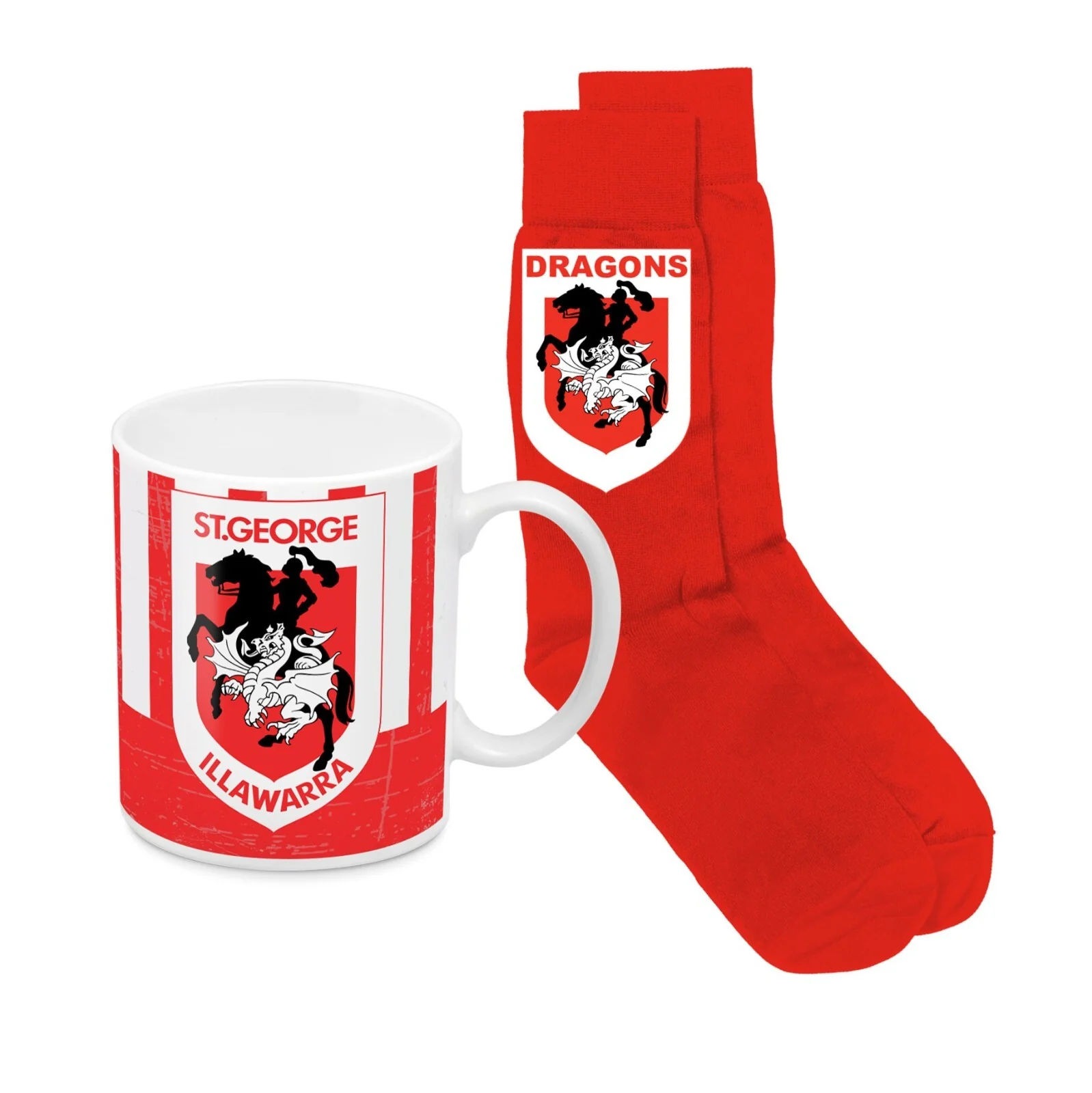 NRL Heritage Coffee Mug & Sock Pack - St George Illawarra Dragons - Gift Boxed - Image 2