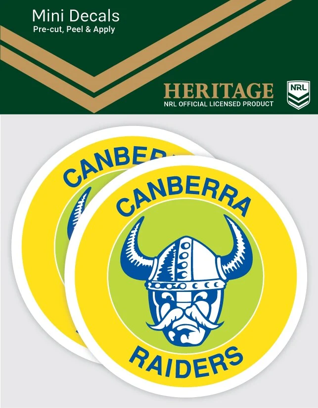 NRL Heritage Mini Decal - Canberra Raiders - Sticker Set Of 2 - 8x7cm - Image 2