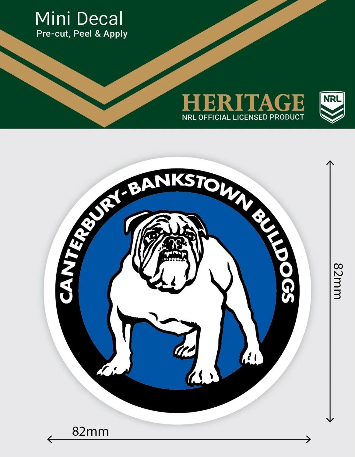 NRL Heritage Mini Decal - Canterbury Bulldogs - Single Sticker