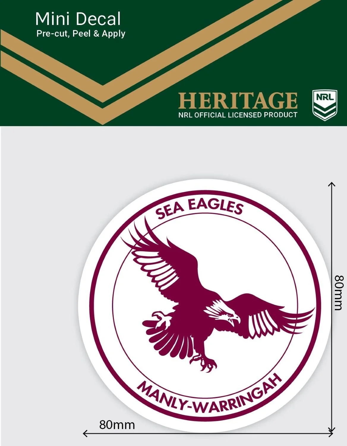 NRL Heritage Mini Decal - Manly Sea Eagles - Single Sticker
