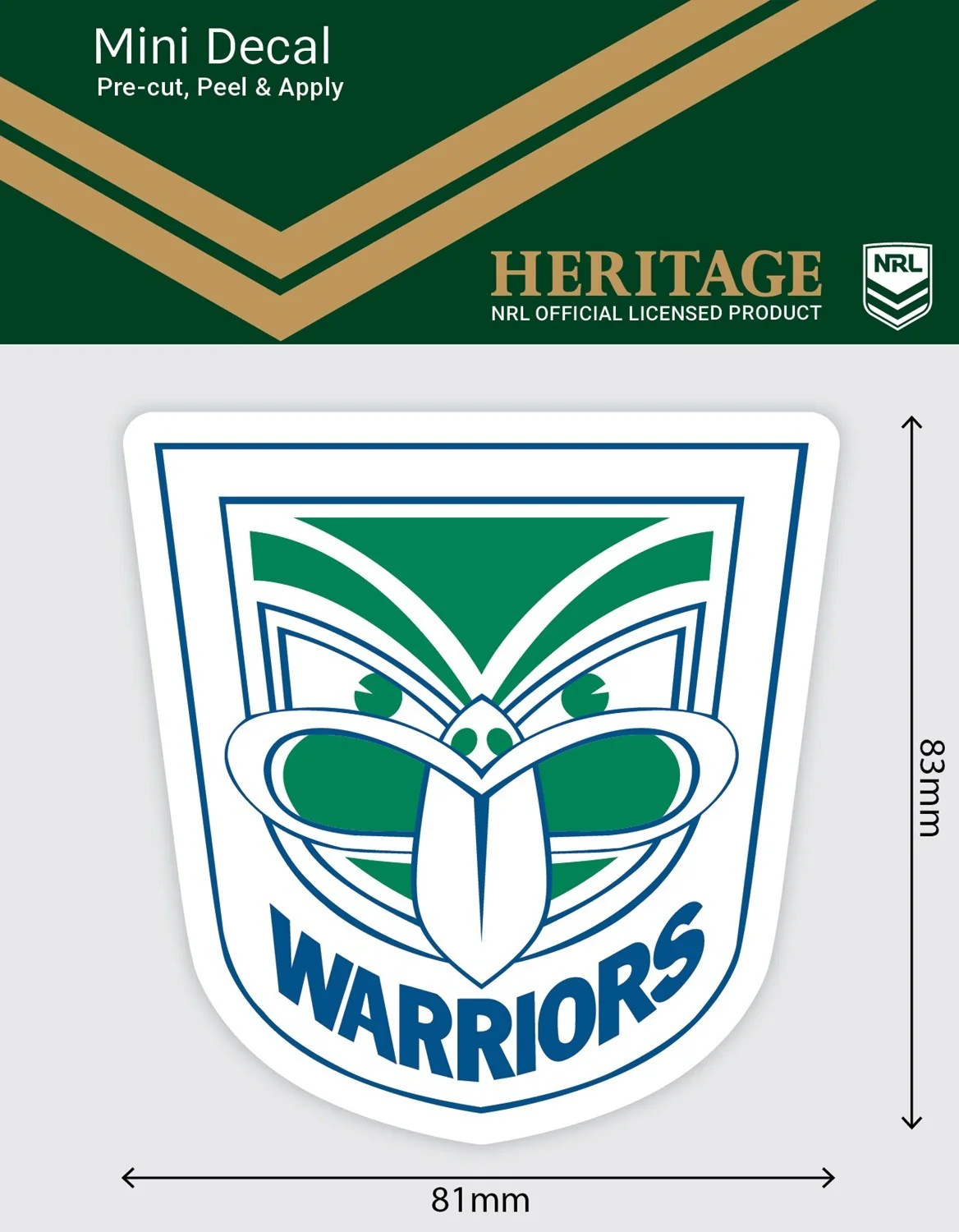 NRL Heritage Mini Decal - New Zealand Warriors - Single Sticker