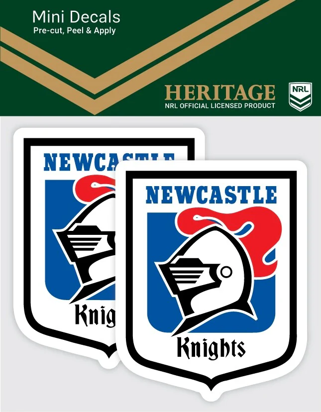NRL Heritage Mini Decal - Newcastle Knights - Sticker Set Of 2 - 8x7cm - Image 2
