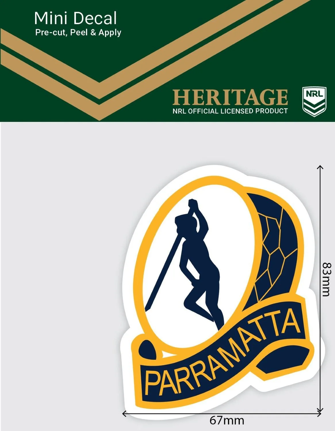 NRL Heritage Mini Decal - Paramatta Eels - Single Sticker