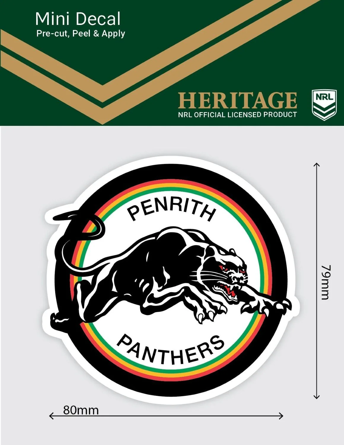 NRL Heritage Mini Decal - Penrith Panthers - Single Sticker - Image 2