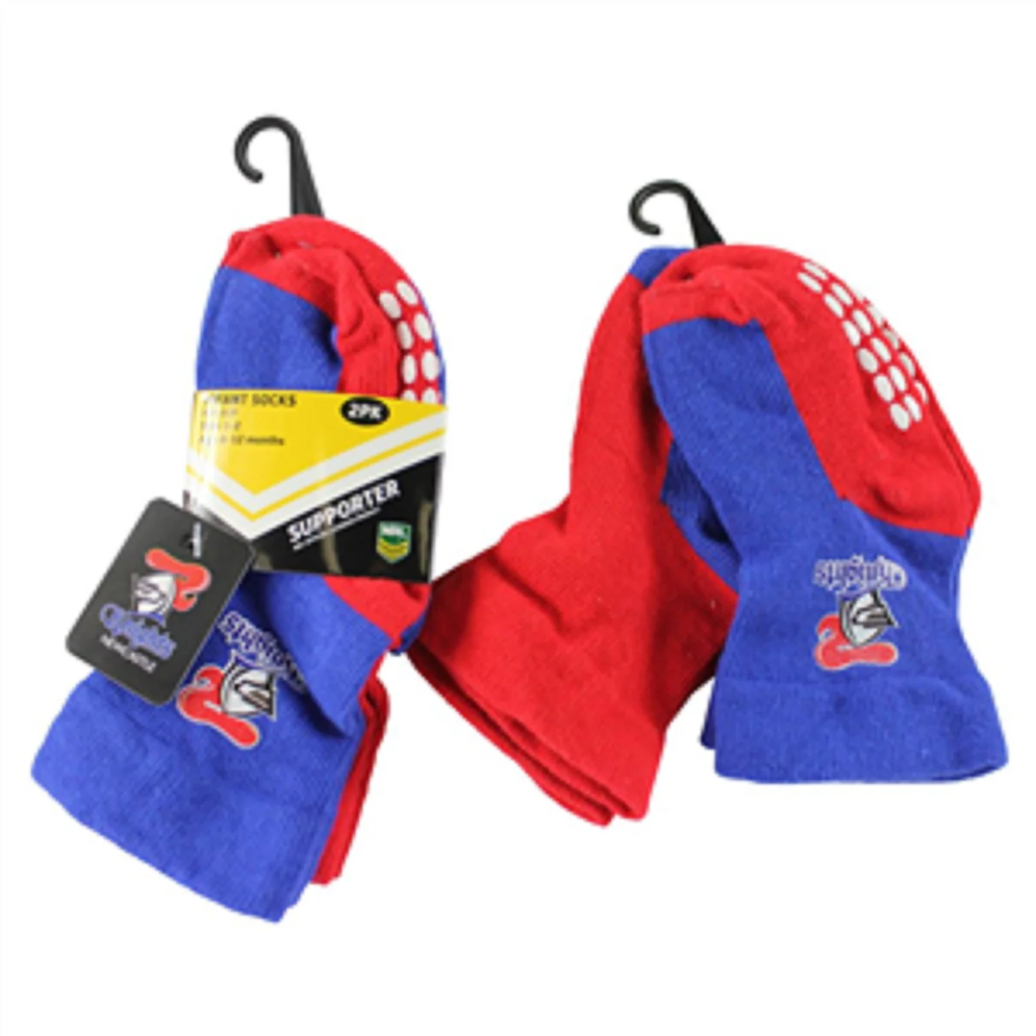 NRL Infant Socks - Newcastle Knights - Set Of Two - Non Slip - Sock - Baby