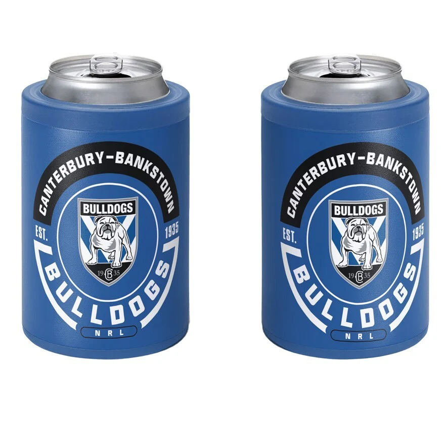 NRL Insulated Can Cooler - Canterbury Bulldogs - Stubby Cooler - Twist Top Lid