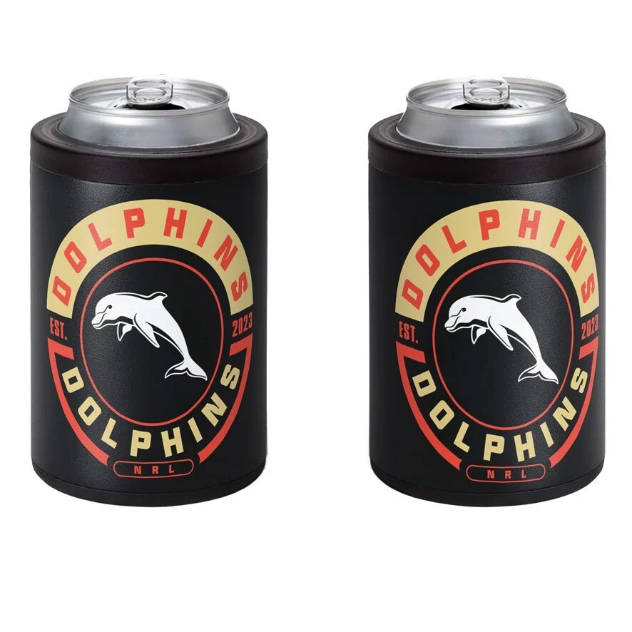 NRL Insulated Can Cooler - Dolphins - Stubby Cooler - Twist Top Lid - Image 2