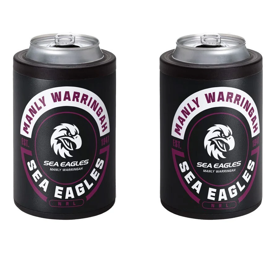 NRL Insulated Can Cooler - Manly Sea Eagles - Stubby - Twist Top Lid