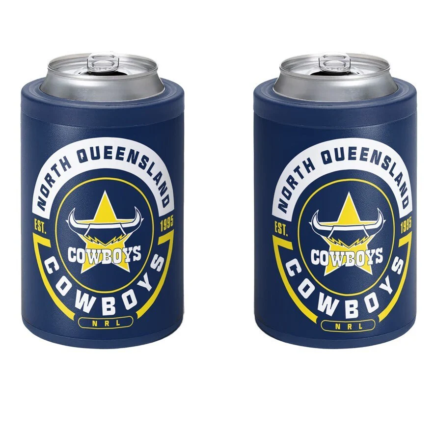 NRL Insulated Can Cooler - North Qld Cowboys - Stubby Cooler - Twist Top Lid - Image 2