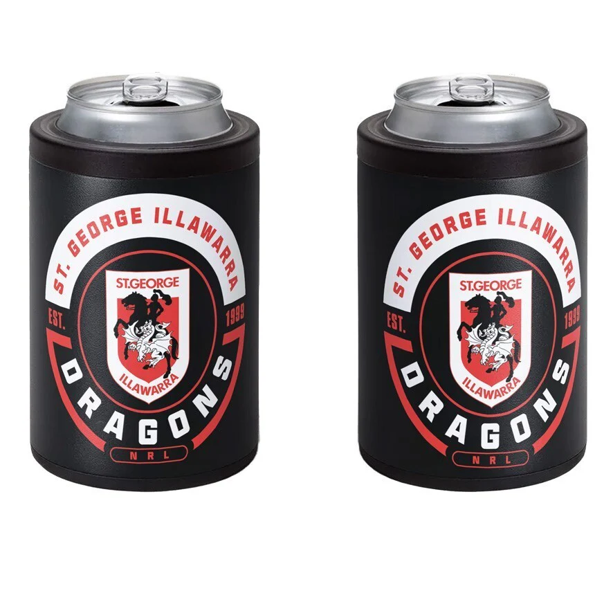 NRL Insulated Can Cooler - St George Illawarra Dragons - Stubby - Twist Top Lid - Image 2