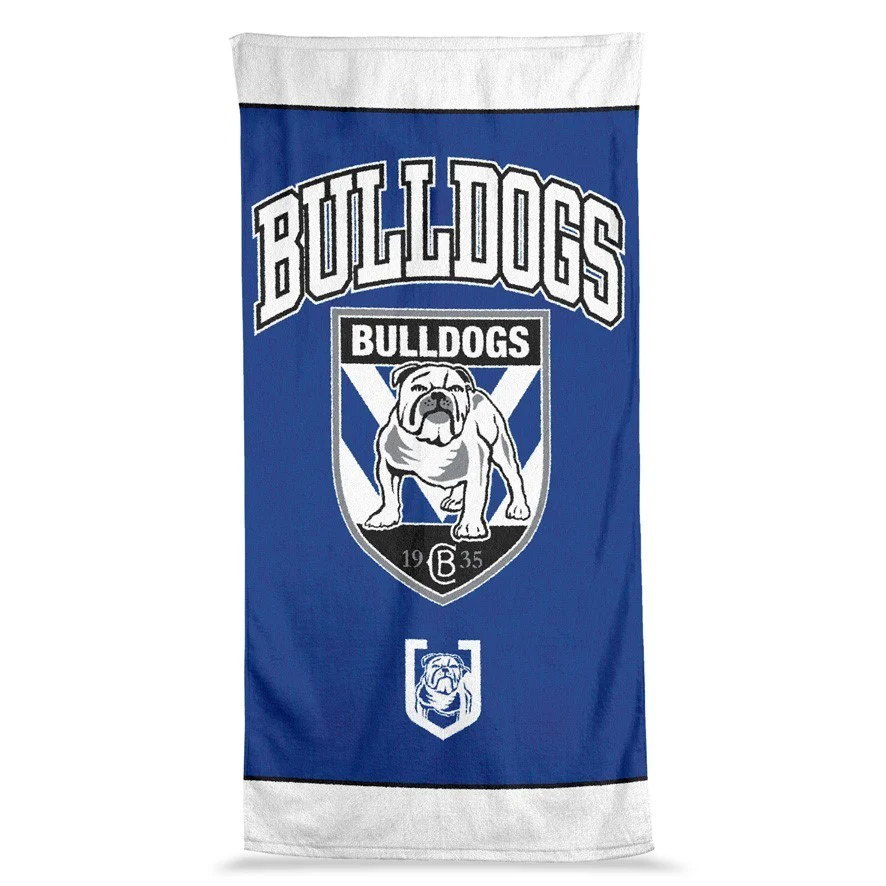 NRL Jumbo Beach Towel - Canterbury Bulldogs - Team Logo - 90cmx170cm