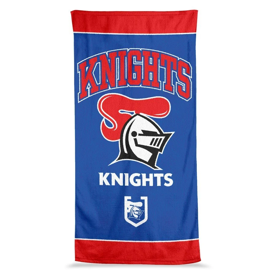 NRL  Jumbo Beach Towel - Newcastle Knights - Team Logo - 90cmx170cm - Image 2