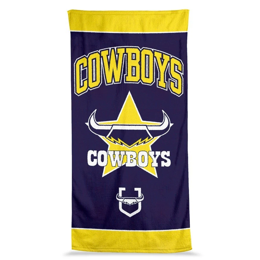 NRL  Jumbo Beach Towel - North Queensland Cowboys - Team Logo - 90cmx170cm